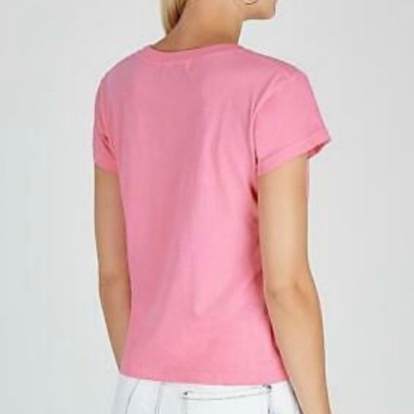 Wildfox Tee Sandy Skin Salty Rims Cotton Short Sleeves Crew Neck Pink L NWT - Picture 8 of 12